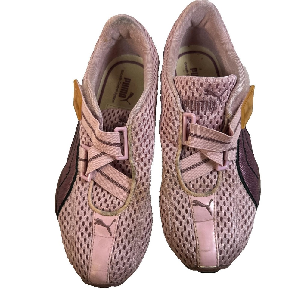 Vtg Y2K Puma Nu Mostro Pink Mesh Kids Sneakers Growth Control Size 3.5 US Rare
